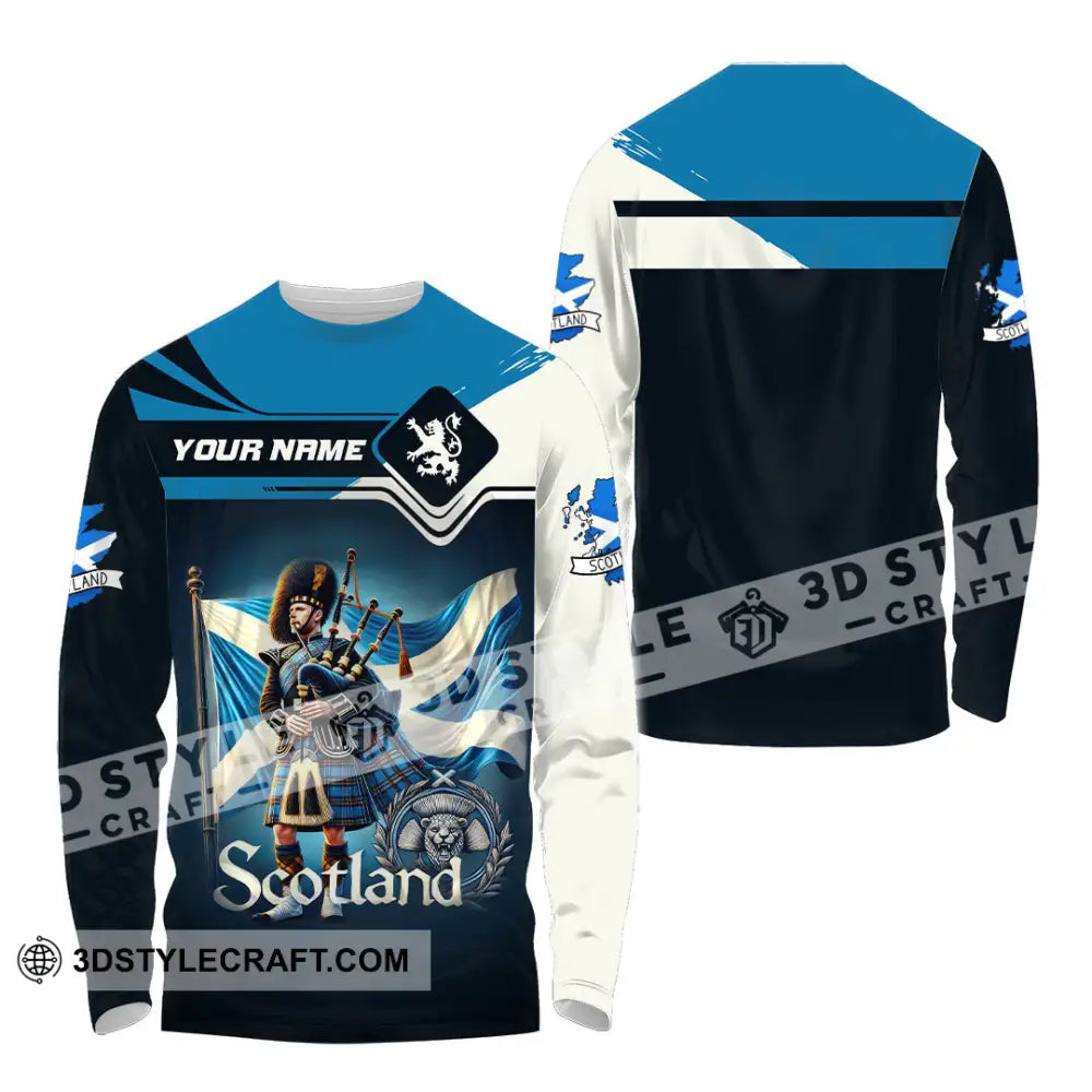 Unisex Shirt Custom Name Scotland Gift For Scottish Long Sleeve / S T-Shirt