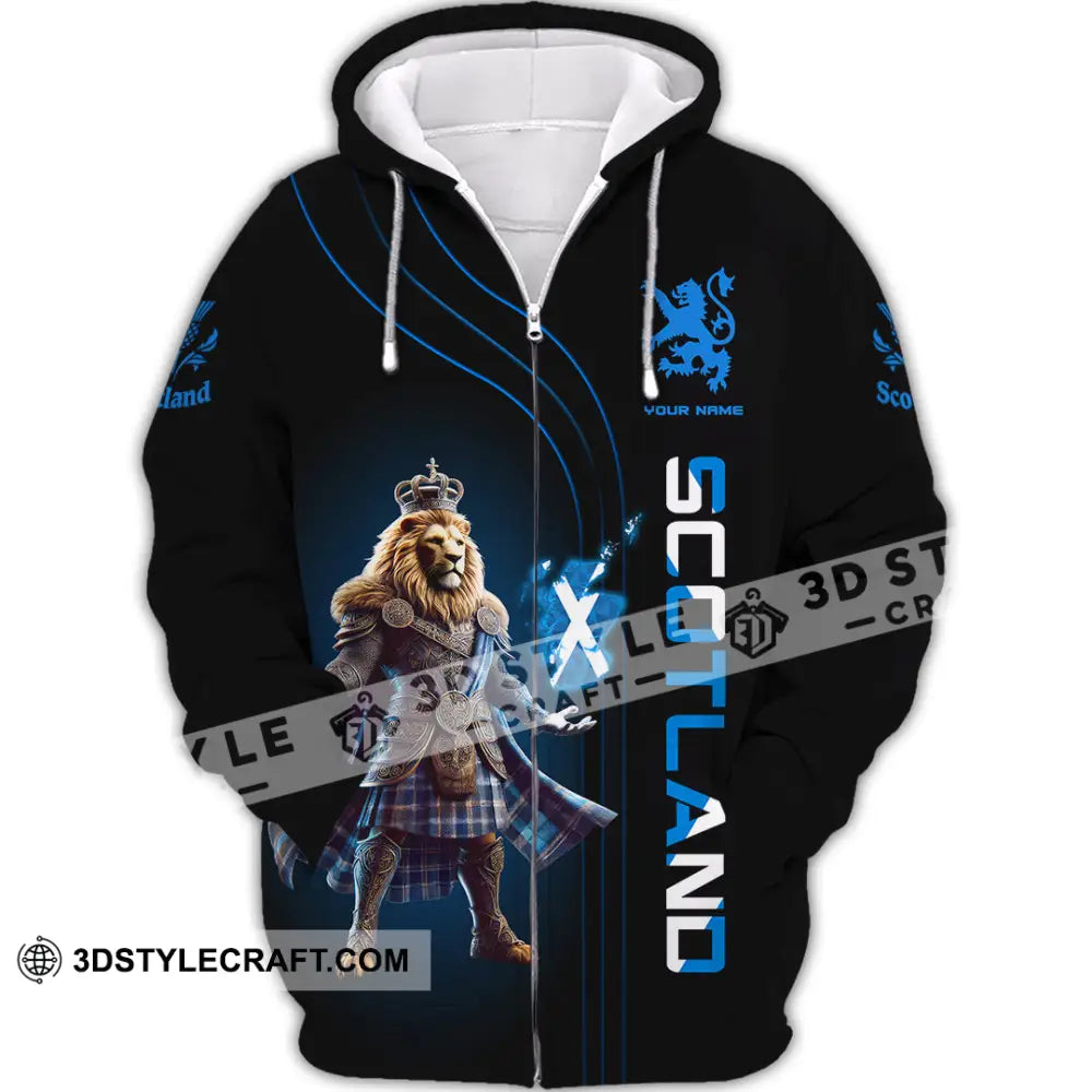 Unisex Shirt Custom Name Scotland Gift For Scottish Zipper Hoodie / S T-Shirt