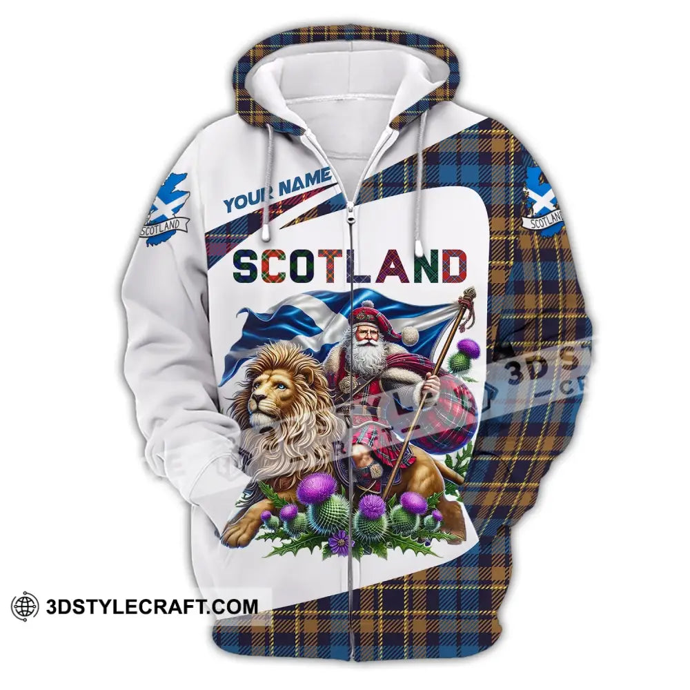 Unisex Shirt Custom Name Scotland Lover Gift Zipper Hoodie / S T-Shirt