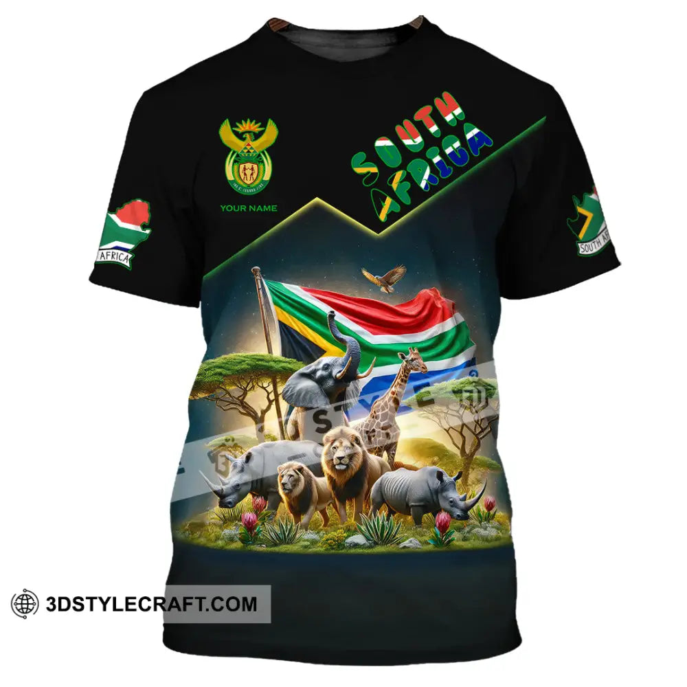 Unisex Shirt Custom Name South Africa Lover Gift T-Shirt / S T-Shirt