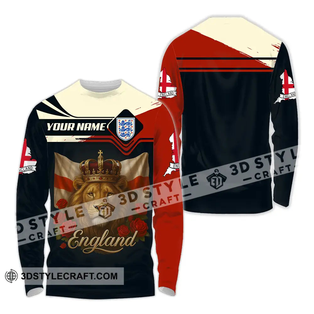 Unisex Shirt - Custom Rose And Lion England Shirt Long Sleeve Shirt / S T-shirt