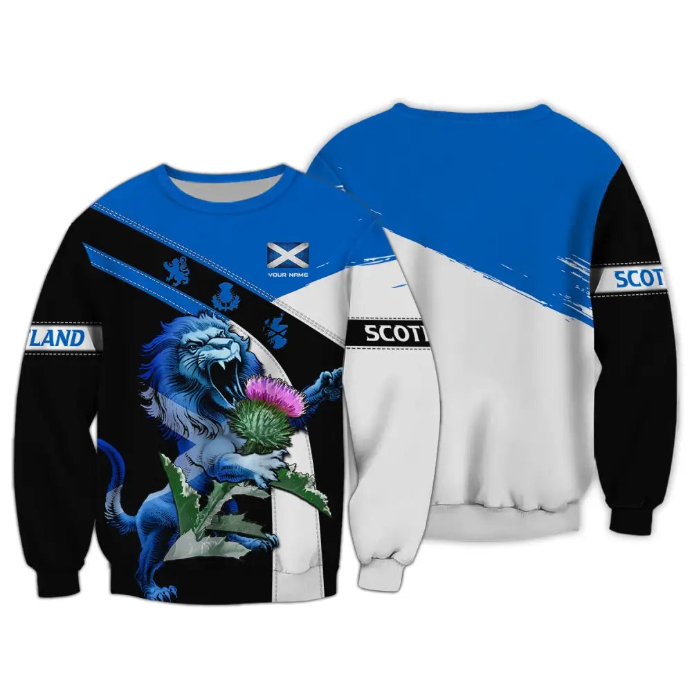 Unisex Shirt Custom Scotland Lion T-Shirt Clothing Long Sleeve / S