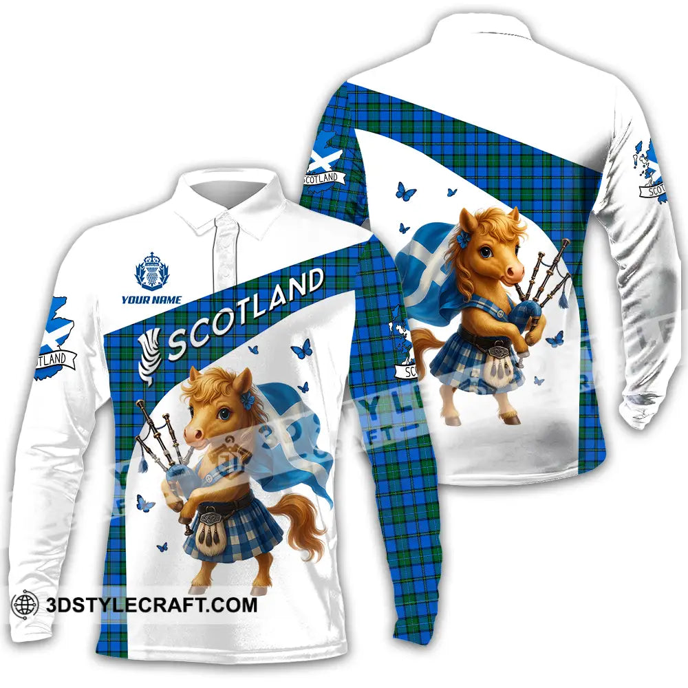 Unisex Shirt - Custom Scotland Shirt Long Sleeve Polo / S T-shirt