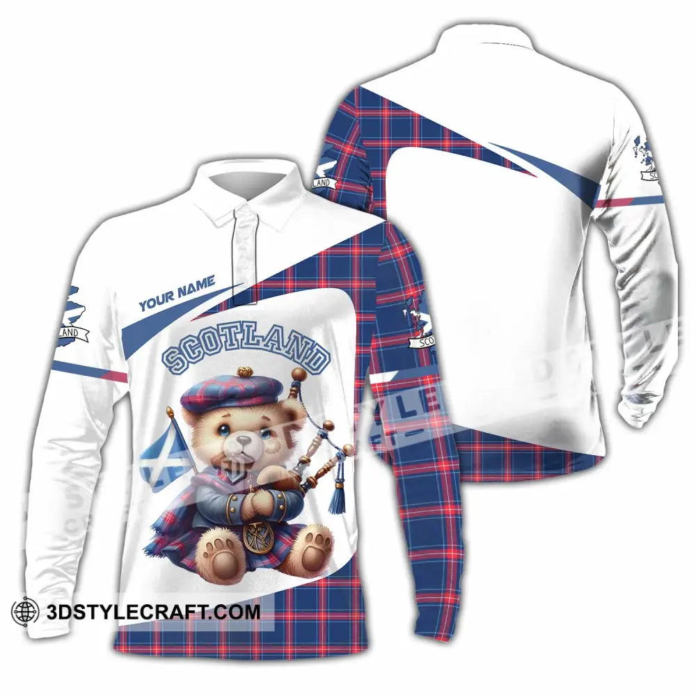 Unisex Shirt - Custom Scotland Shirt Long Sleeve Polo / S T-shirt
