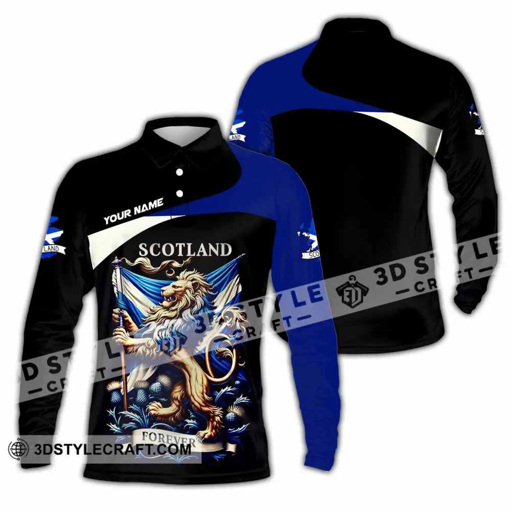 Unisex Shirt - Custom Scotland Shirt Long Sleeve Polo / S T-shirt