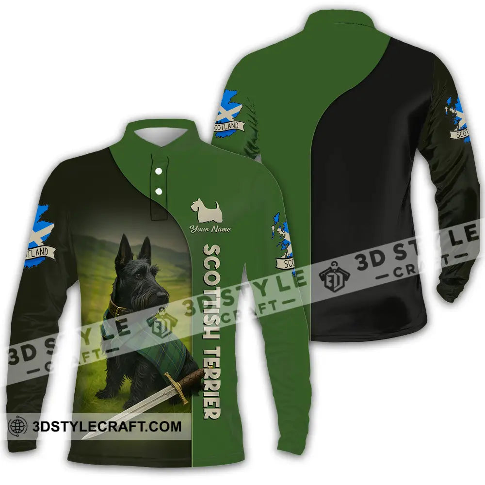 Unisex Shirt - Custom Scotland Terrier Pet Lover Shirt Long Sleeve Polo / S T-shirt