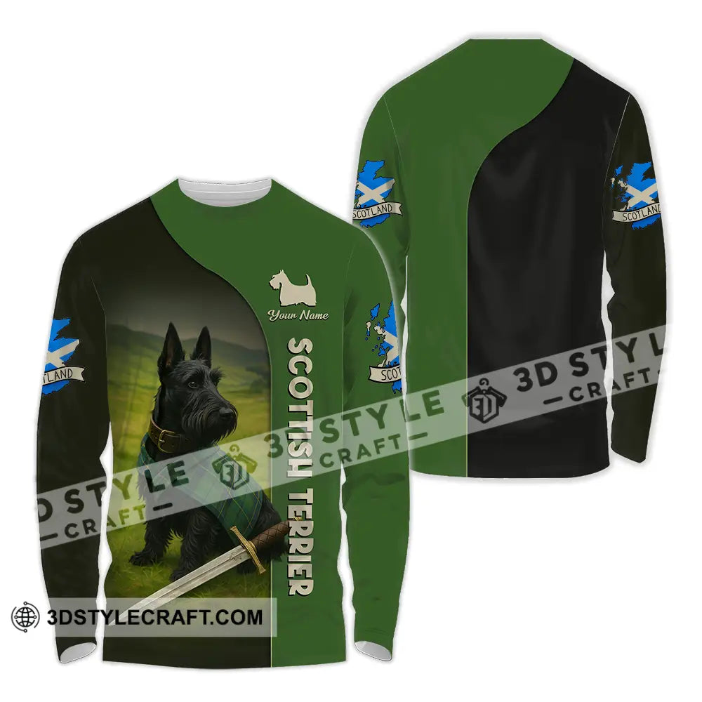 Unisex Shirt - Custom Scotland Terrier Pet Lover Shirt Long Sleeve Shirt / S T-shirt