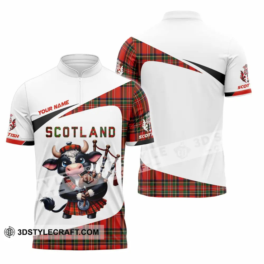 Unisex Shirt - Custom Scotland Shirt Zipper Polo Shirt / S T-shirt
