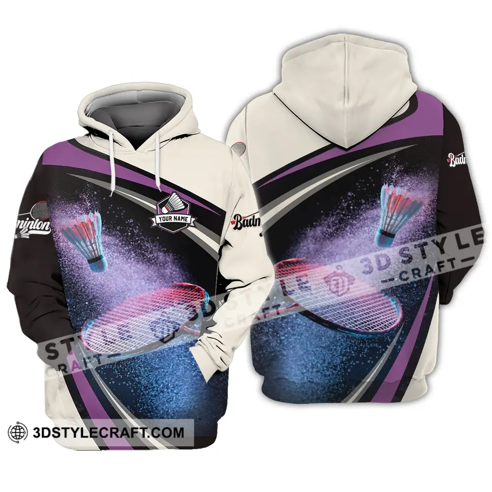 Unisex Shirt - Custom Text Badminton Hoodie / S T-Shirt