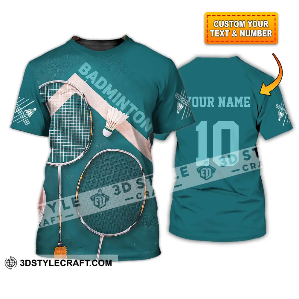Unisex Shirt - Custom Text Shirt Badminton Shirt T-shirt