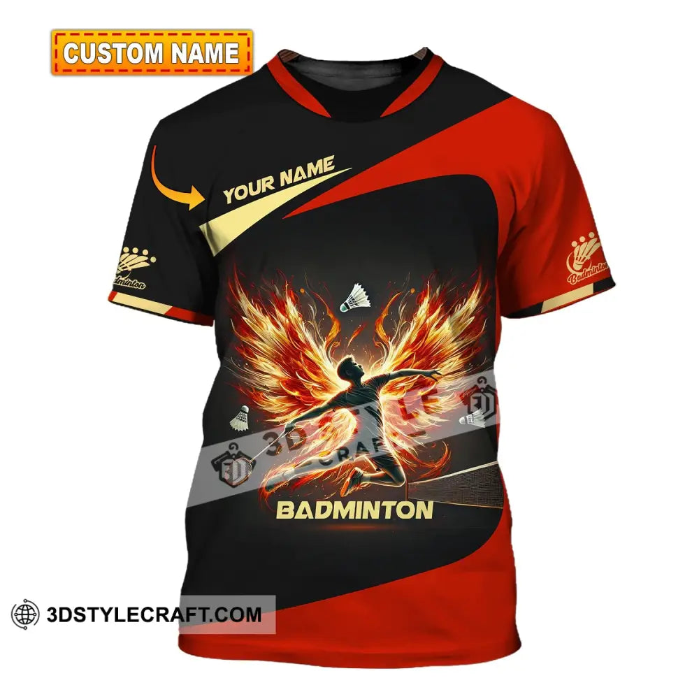 Unisex Shirt - Custom Text Badminton T-Shirt