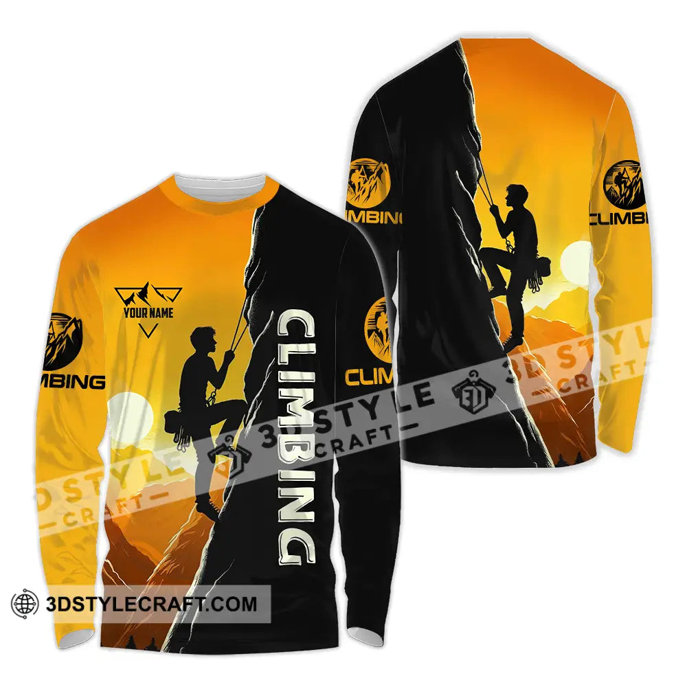 Unisex Shirt - Custom Text Climbing Long Sleeve / S T-Shirt
