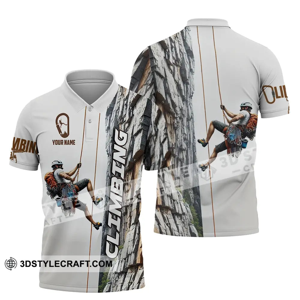 Unisex Shirt - Custom Text Climbing Polo / S T-Shirt