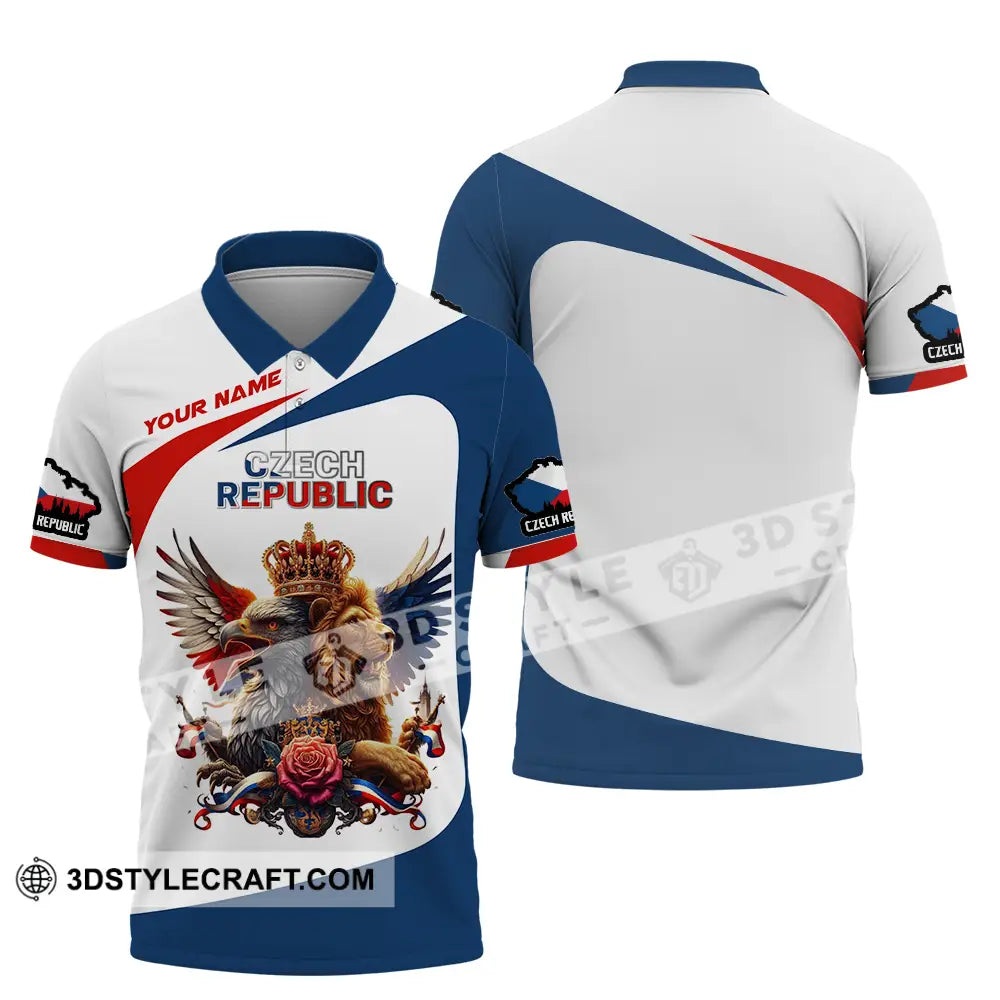 Unisex Shirt - Custom Text Czech Republic Polo / S T-Shirt