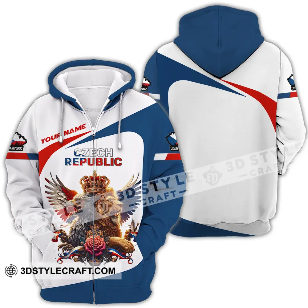 Unisex Shirt - Custom Text Czech Republic Zipper Hoodie / S T-Shirt