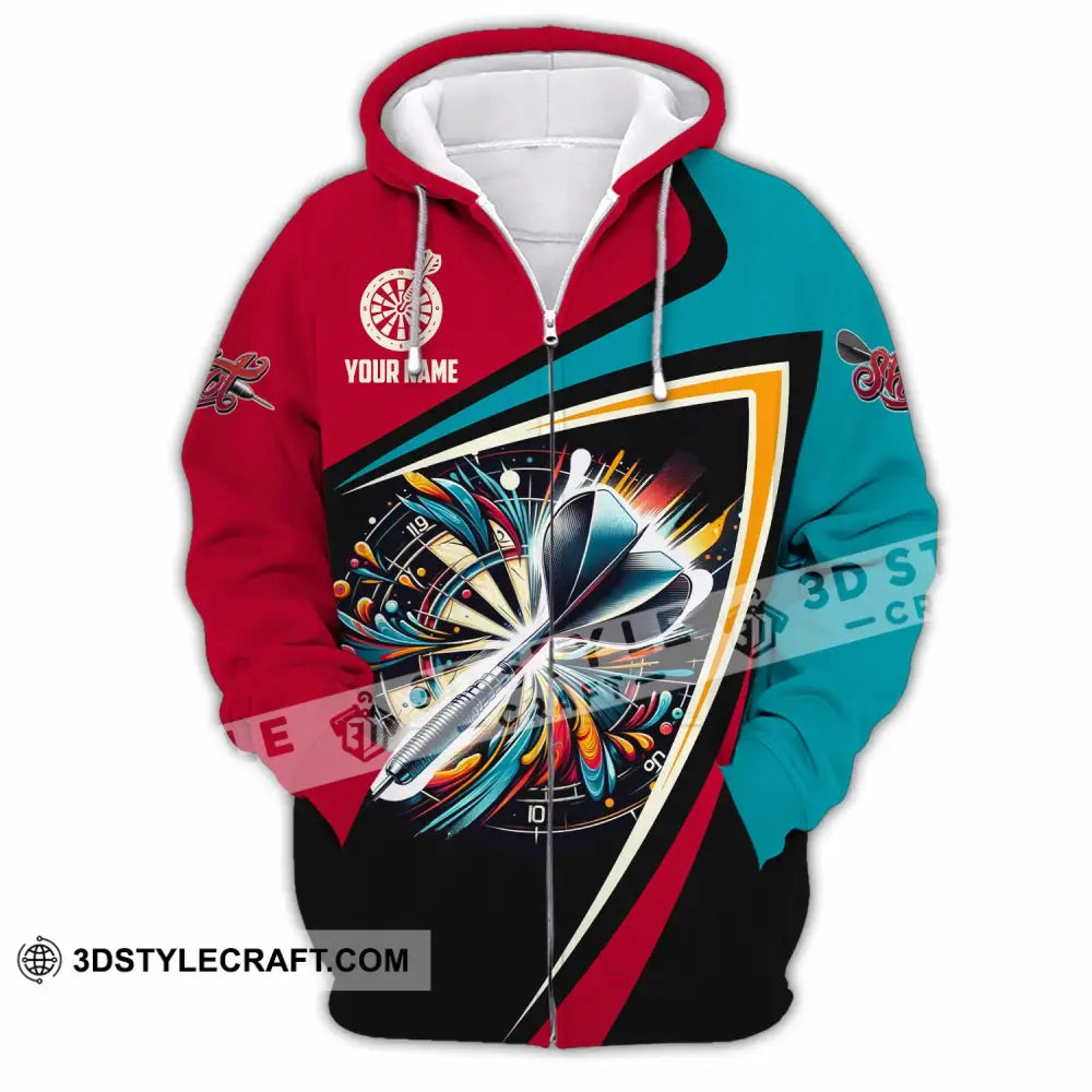 Unisex Shirt - Custom Text Shirt Dart Shirt Zipper Hoodie / S T-shirt