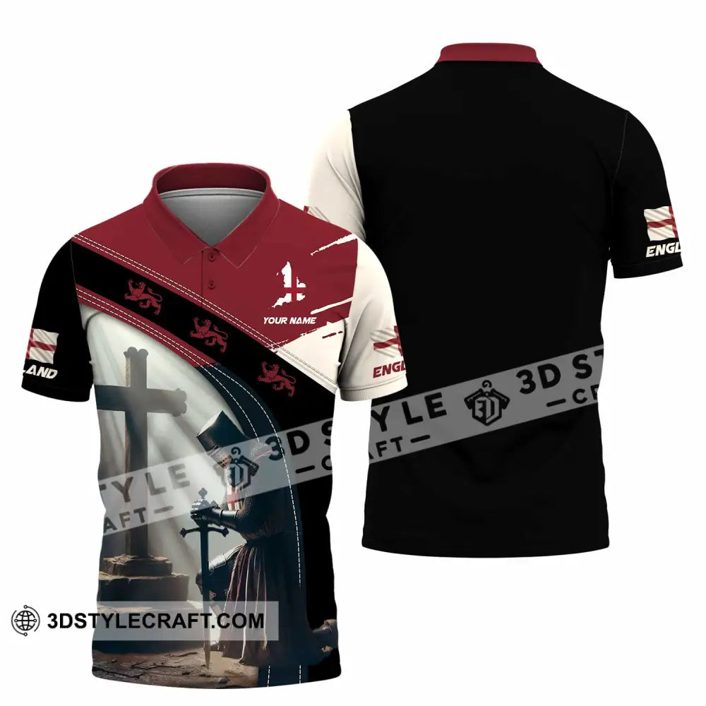 Unisex Shirt - Custom Text England Guardian Polo / S T-Shirt