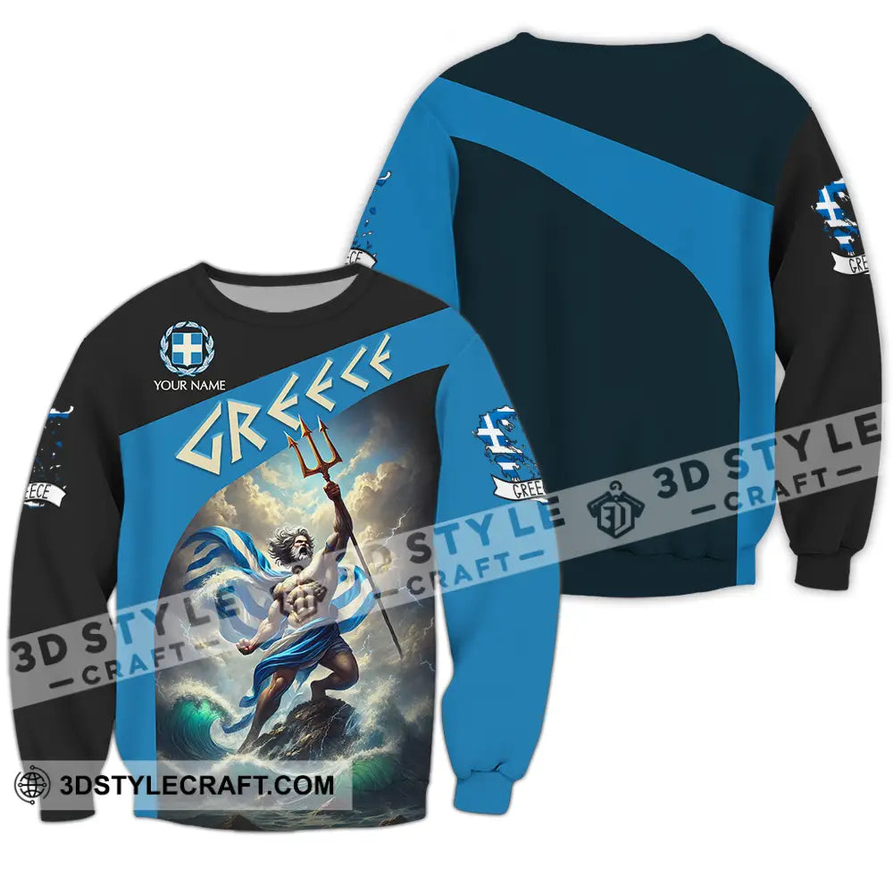 Unisex Shirt - Custom Text Greece Long Sleeve / S T-Shirt