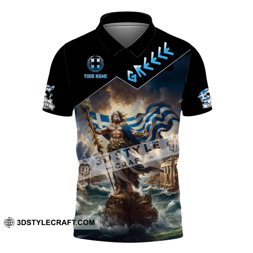 Unisex Shirt - Custom Text Greece Polo / S T-Shirt