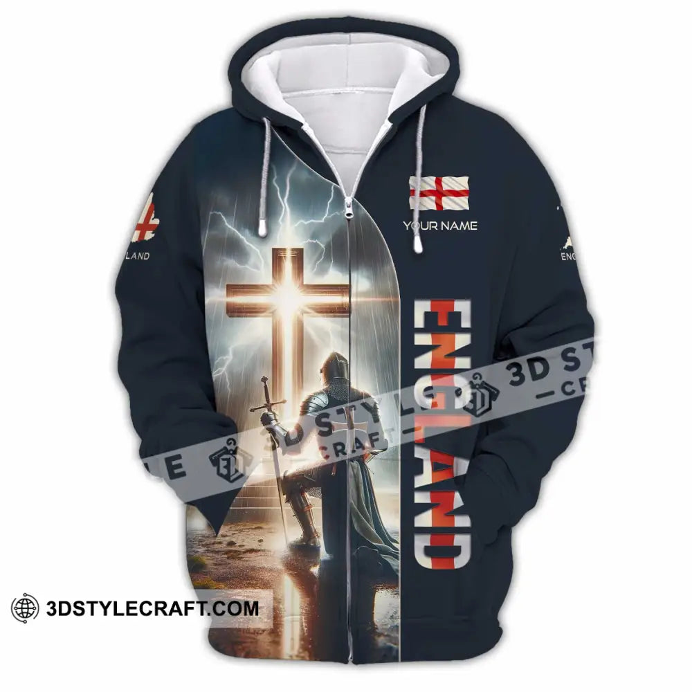 Unisex Shirt - Custom Text Guardian Of England Zipper Hoodie / S T-Shirt