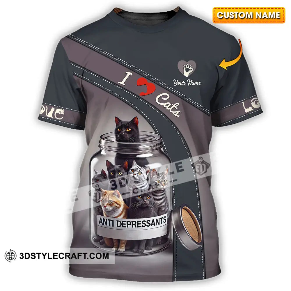 Unisex Shirt - Custom Text Shirt I Love Cat Shirt T-shirt