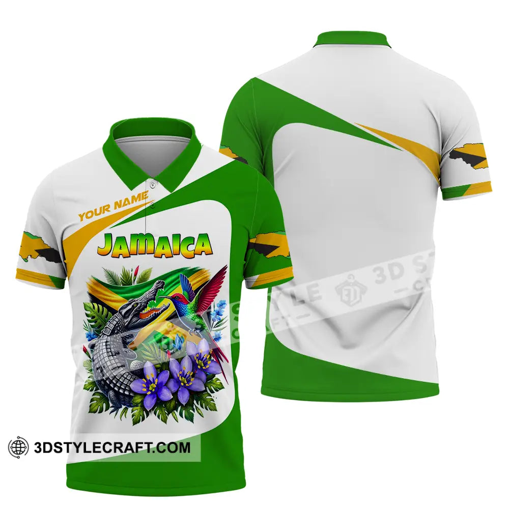 Unisex Shirt - Custom Text Jamaica Polo / S T-Shirt