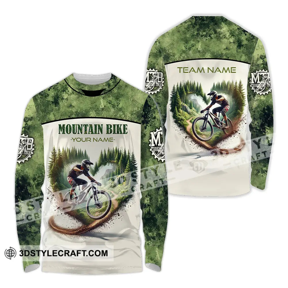 Unisex Shirt - Custom Text Shirt Mountain Bike Shirt Long Sleeve Shirt / S T-shirt