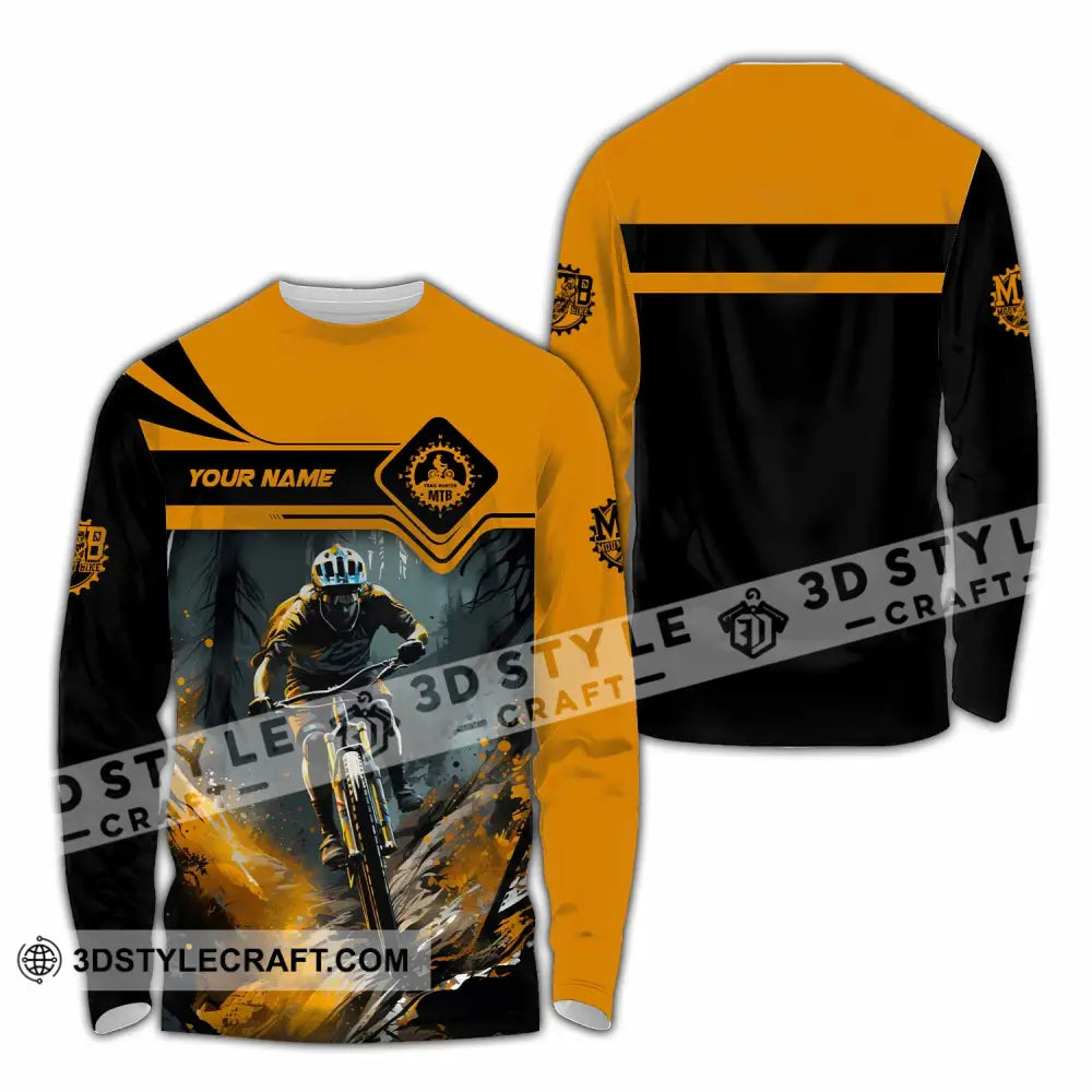 Unisex Shirt - Custom Text Shirt Mountain Bike Shirt Long Sleeve Shirt / S T-shirt