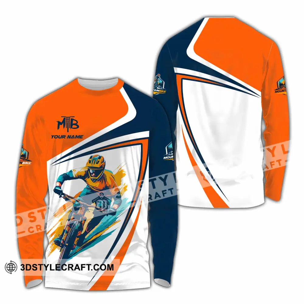 Unisex Shirt - Custom Text Shirt Mountain Bike Shirt Long Sleeve Shirt / S T-shirt