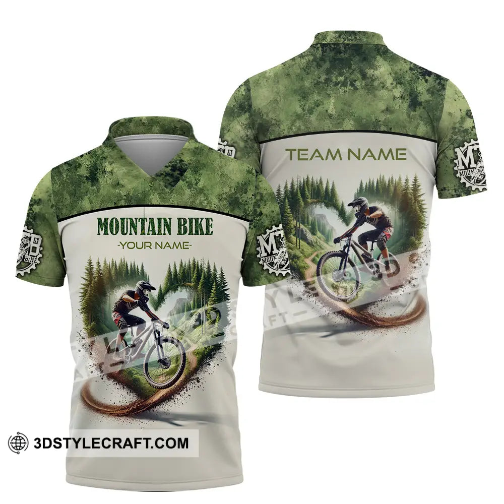 Unisex Shirt - Custom Text Shirt Mountain Bike Shirt Polo Shirt / S T-shirt