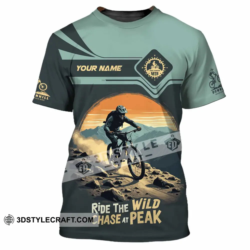 Unisex Shirt - Custom Text Shirt Mountain Bike Ride The Wind T-Shirt / S T-shirt
