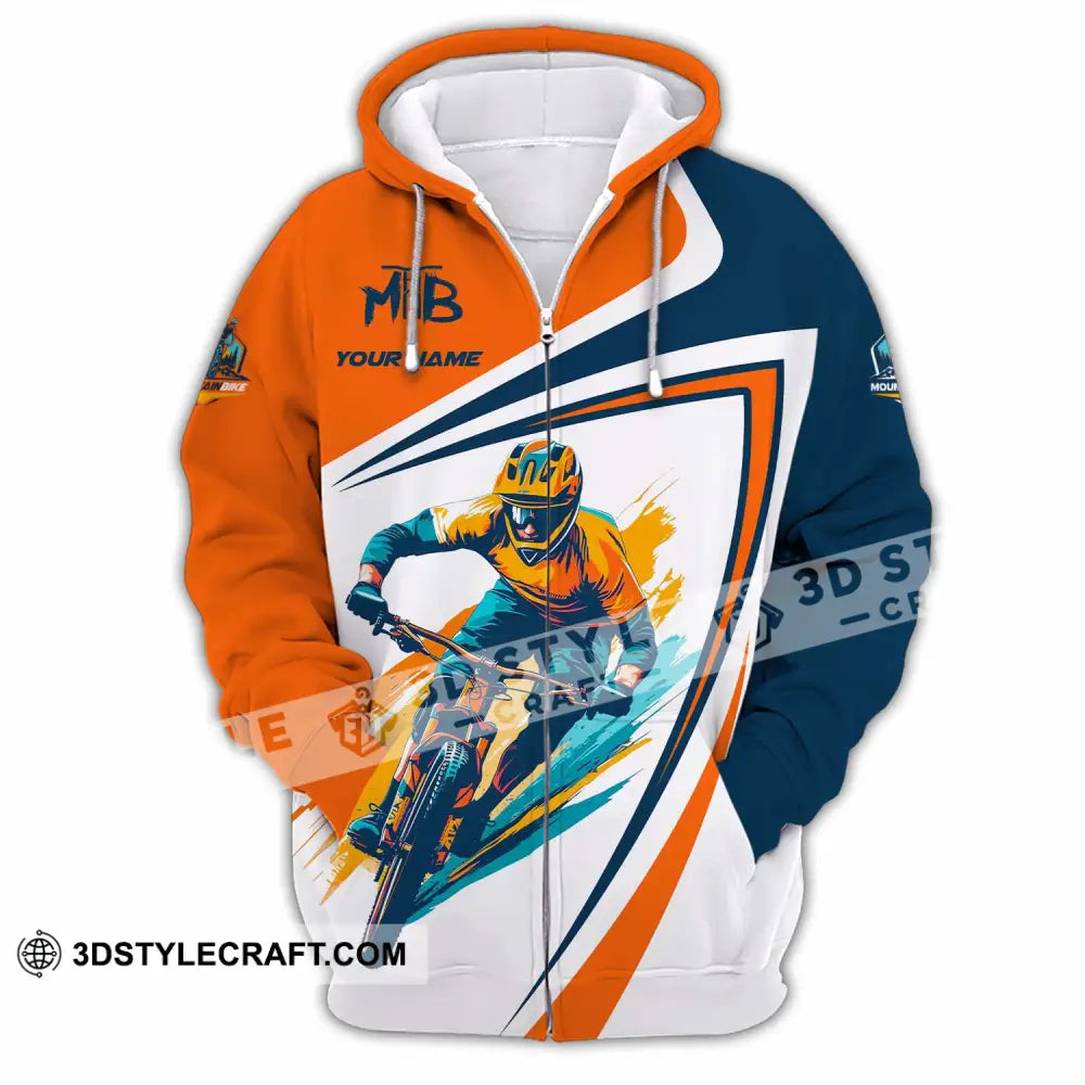 Unisex Shirt - Custom Text Shirt Mountain Bike Shirt Zipper Hoodie / S T-shirt