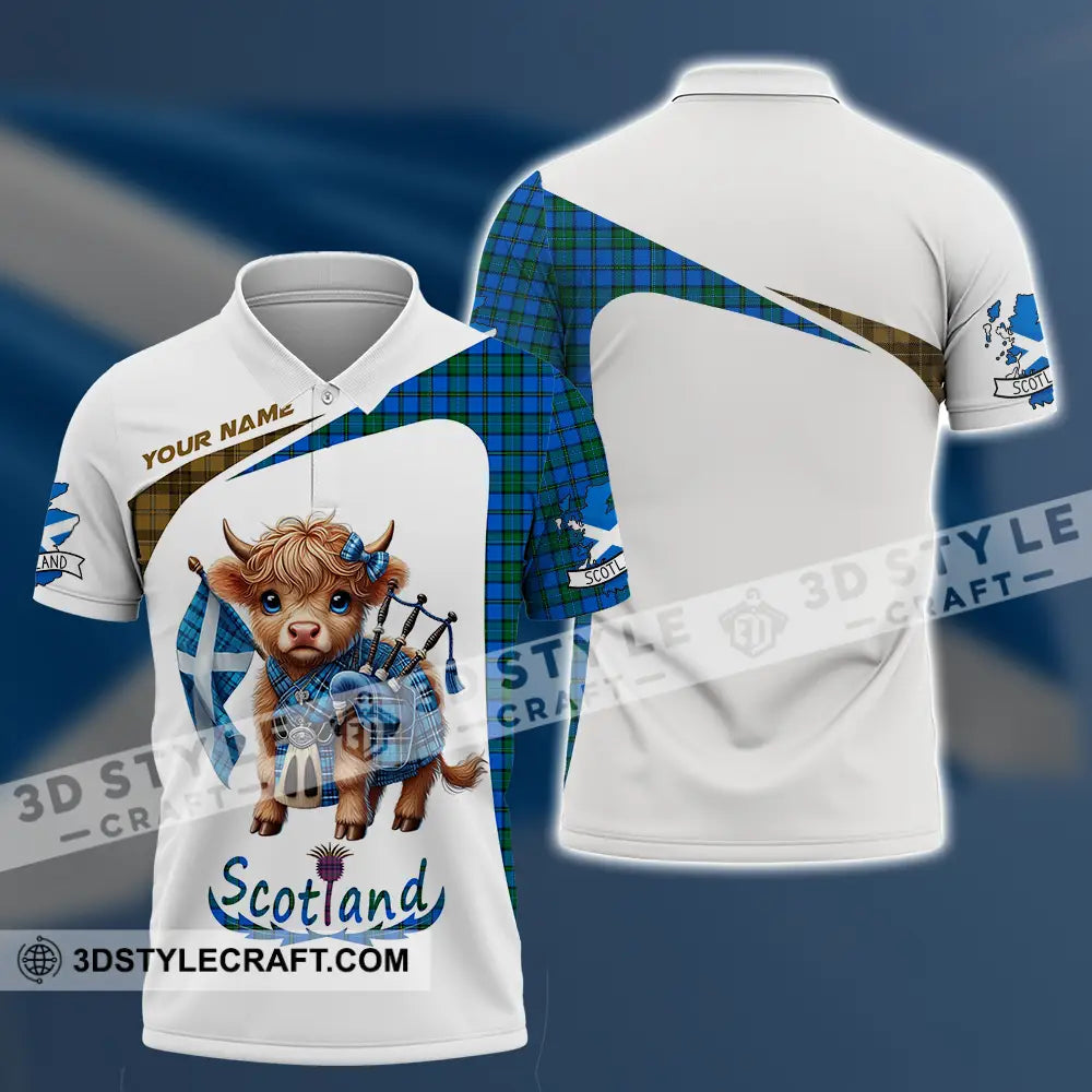 Unisex Shirt - Custom Text Shirt Scotland Highland Cow Shirt Polo Shirt / S T-shirt