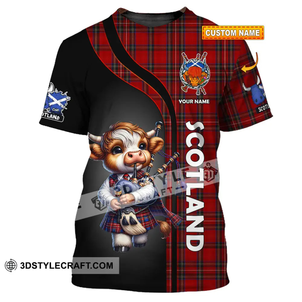 Unisex Shirt - Custom Text Shirt Scotland Highland Cow Shirt T-shirt