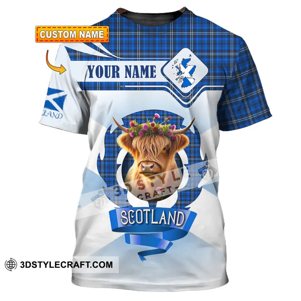 Unisex Shirt - Custom Text Shirt Scotland Highland Cow Shirt T-shirt