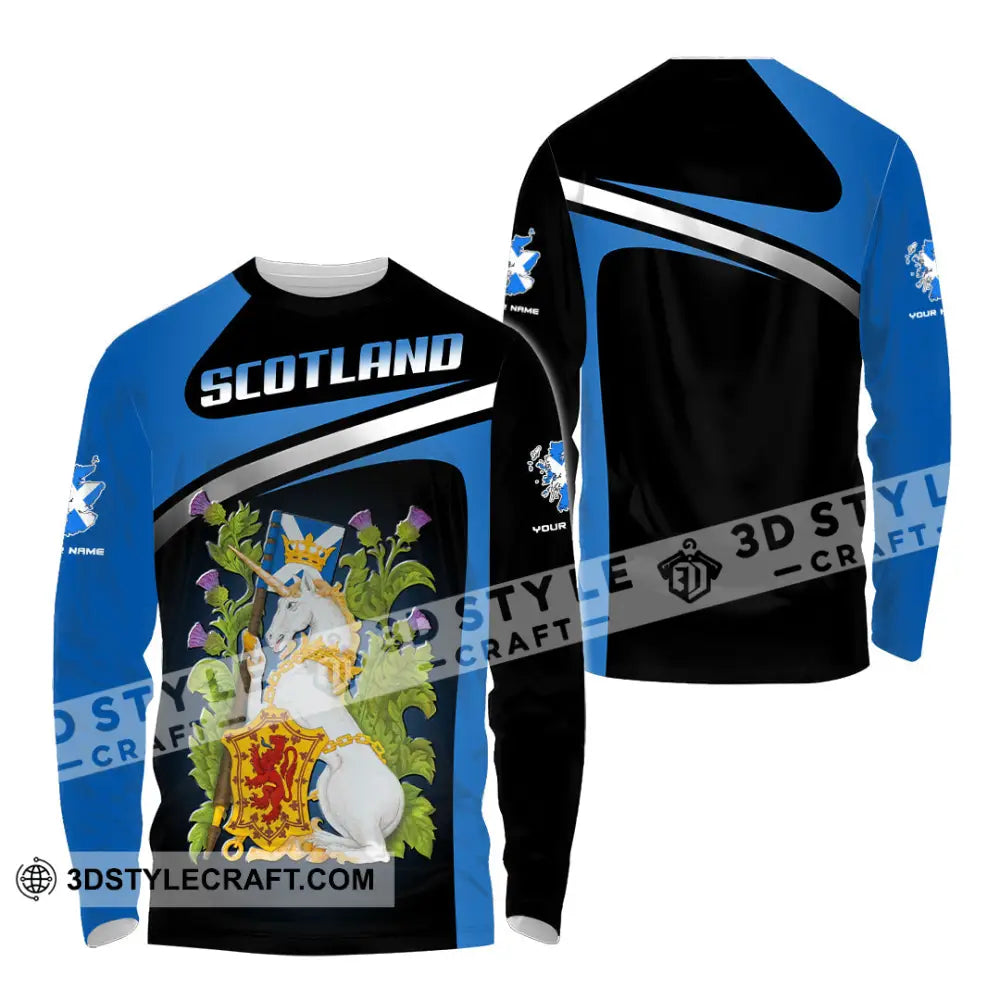 Unisex Shirt - Custom Text Shirt Scotland Shirt Long Sleeve Shirt / S T-shirt