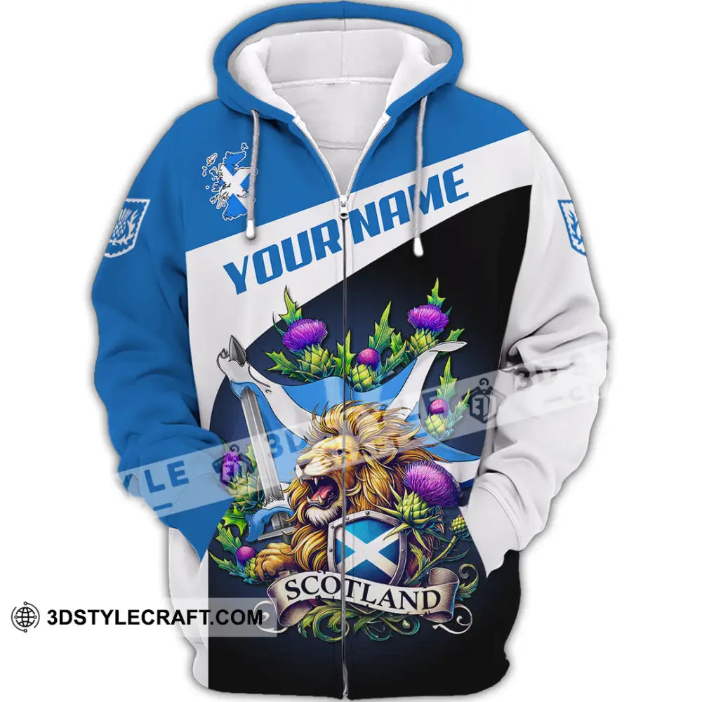 Unisex Shirt - Custom Text Shirt Scotland Shirt Zipper Hoodie / S T-shirt