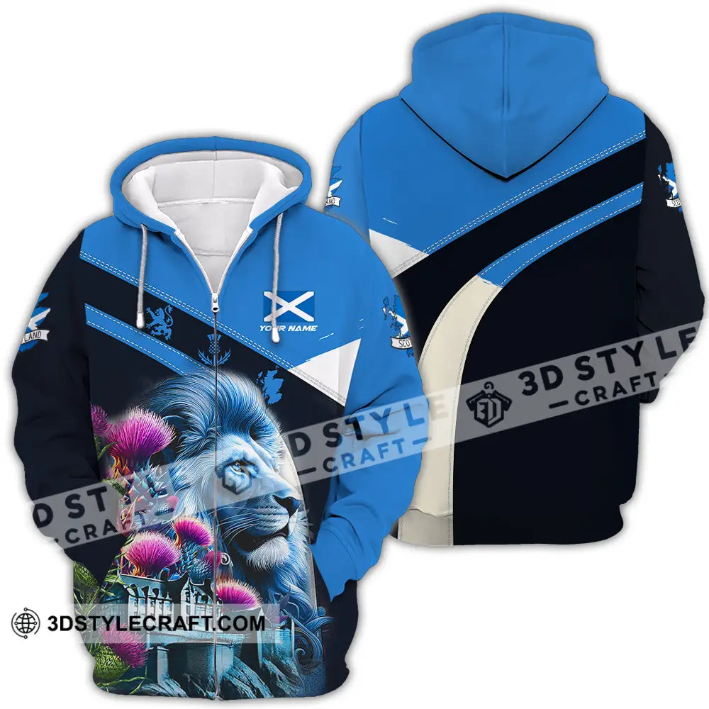 Unisex Shirt - Custom Text Shirt Scotland Shirt Zipper Hoodie / S T-shirt