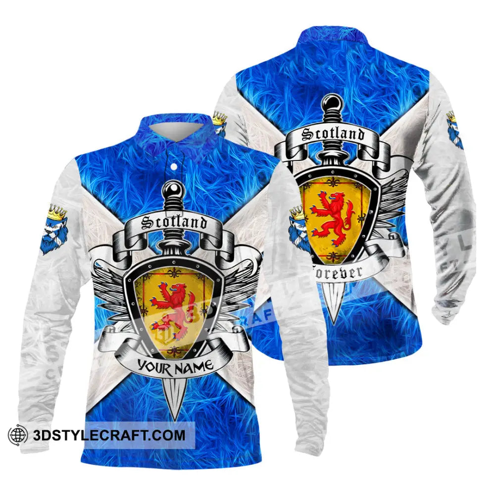 Unisex Shirt - Custom Text Shirt Scottish Shirt Long Sleeve Polo / S T-shirt