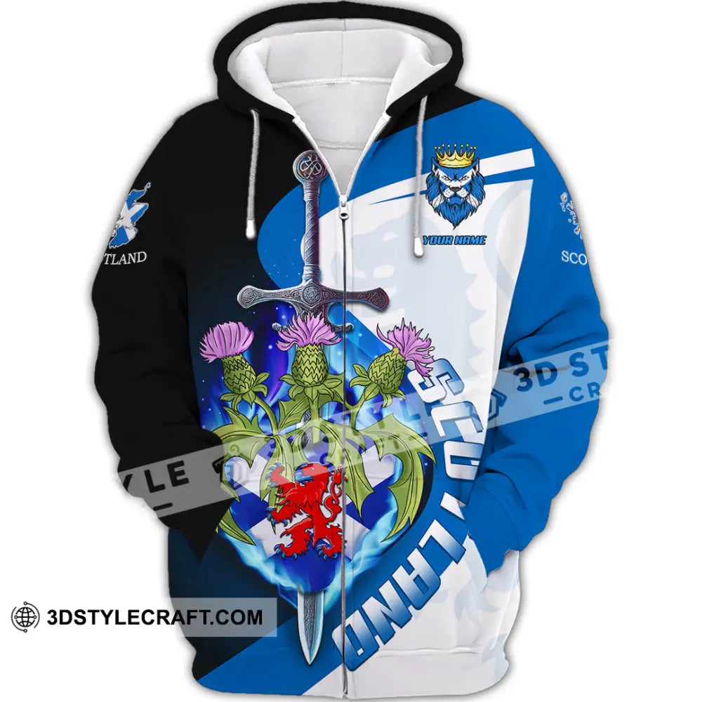 Unisex Shirt - Custom Text Shirt Scottish Shirt Zipper Hoodie / S T-shirt