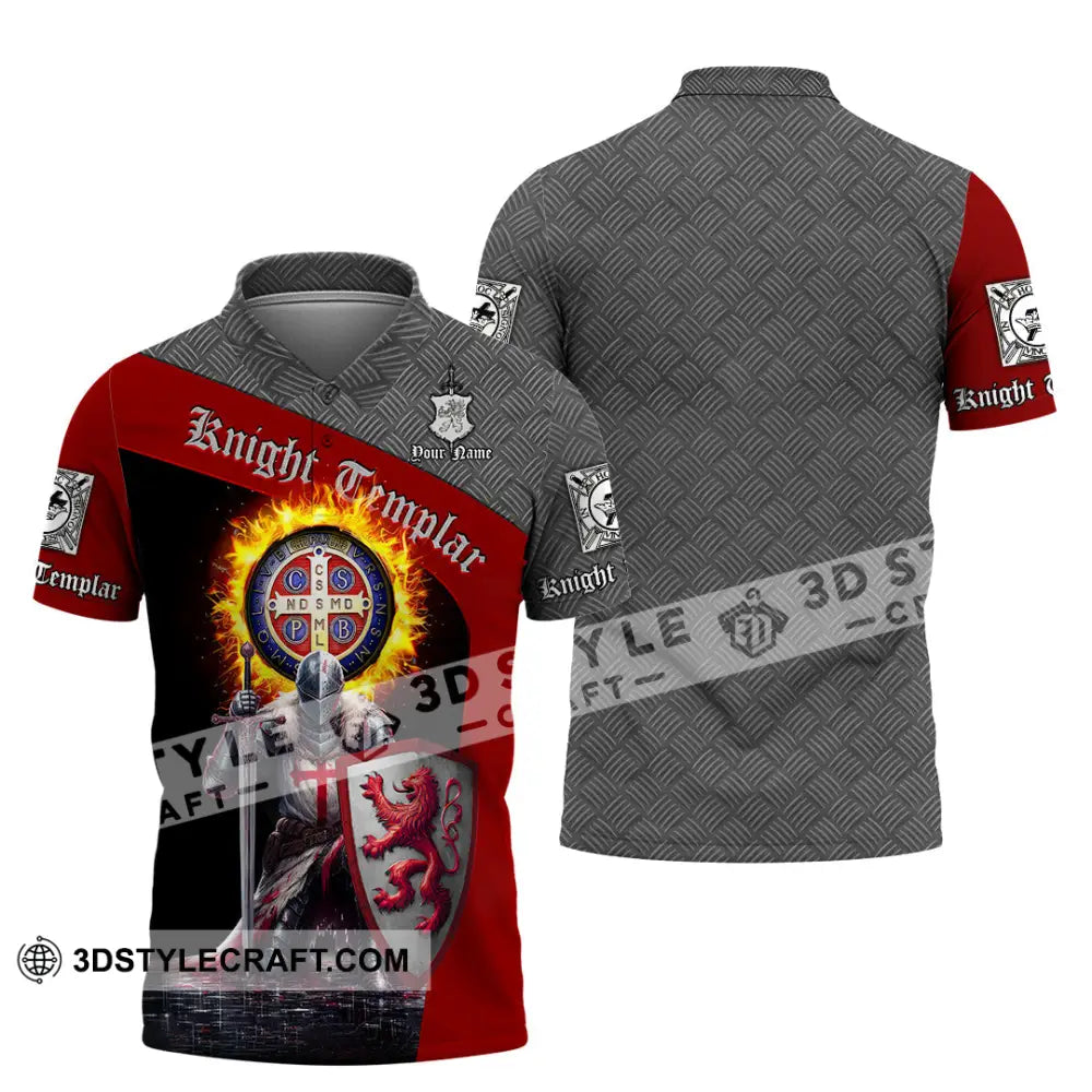 Unisex Shirt - Custom Text Shirt Templar Knight England Shirt Polo Shirt / S T-shirt