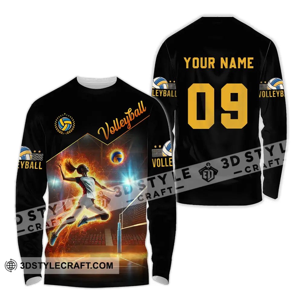 Unisex Shirt - Custom Text Volleyball Long Sleeve / S T-Shirt