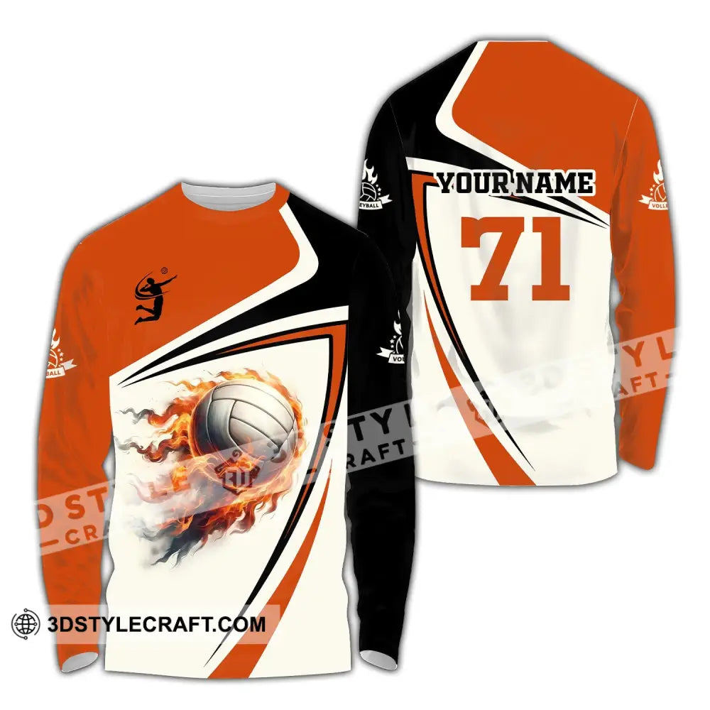 Unisex Shirt - Custom Text Volleyball Long Sleeve / S T-Shirt