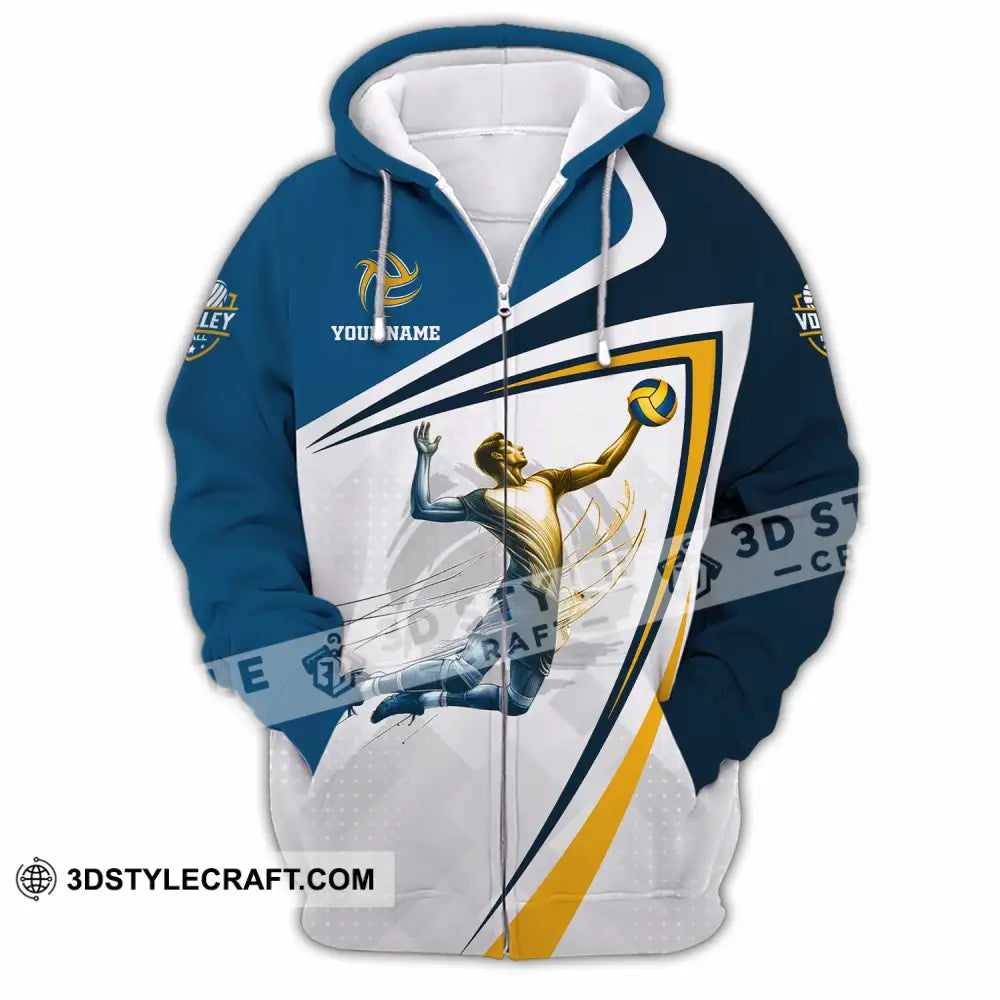 Unisex Shirt - Custom Text Volleyball Zipper Hoodie / S T-Shirt