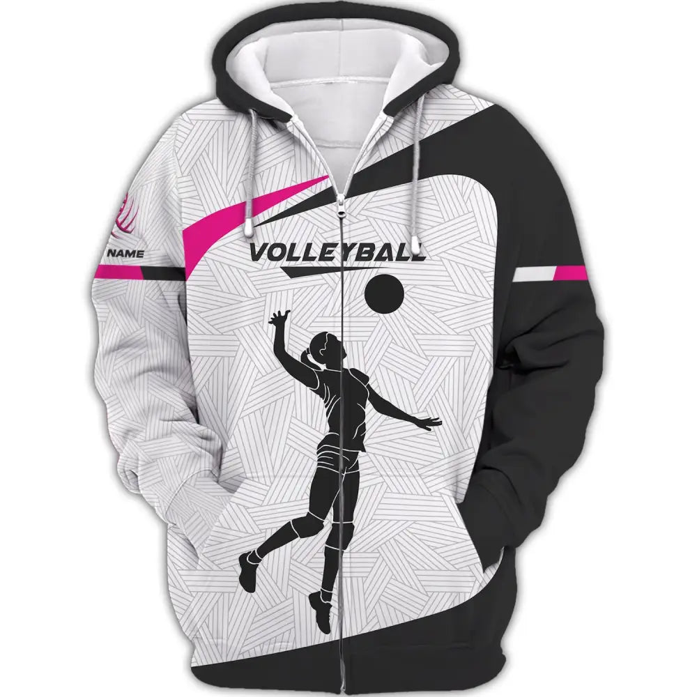Unisex Shirt Custom Volleyball Hoodie Team T-Shirt Gift For Players Zipper / S