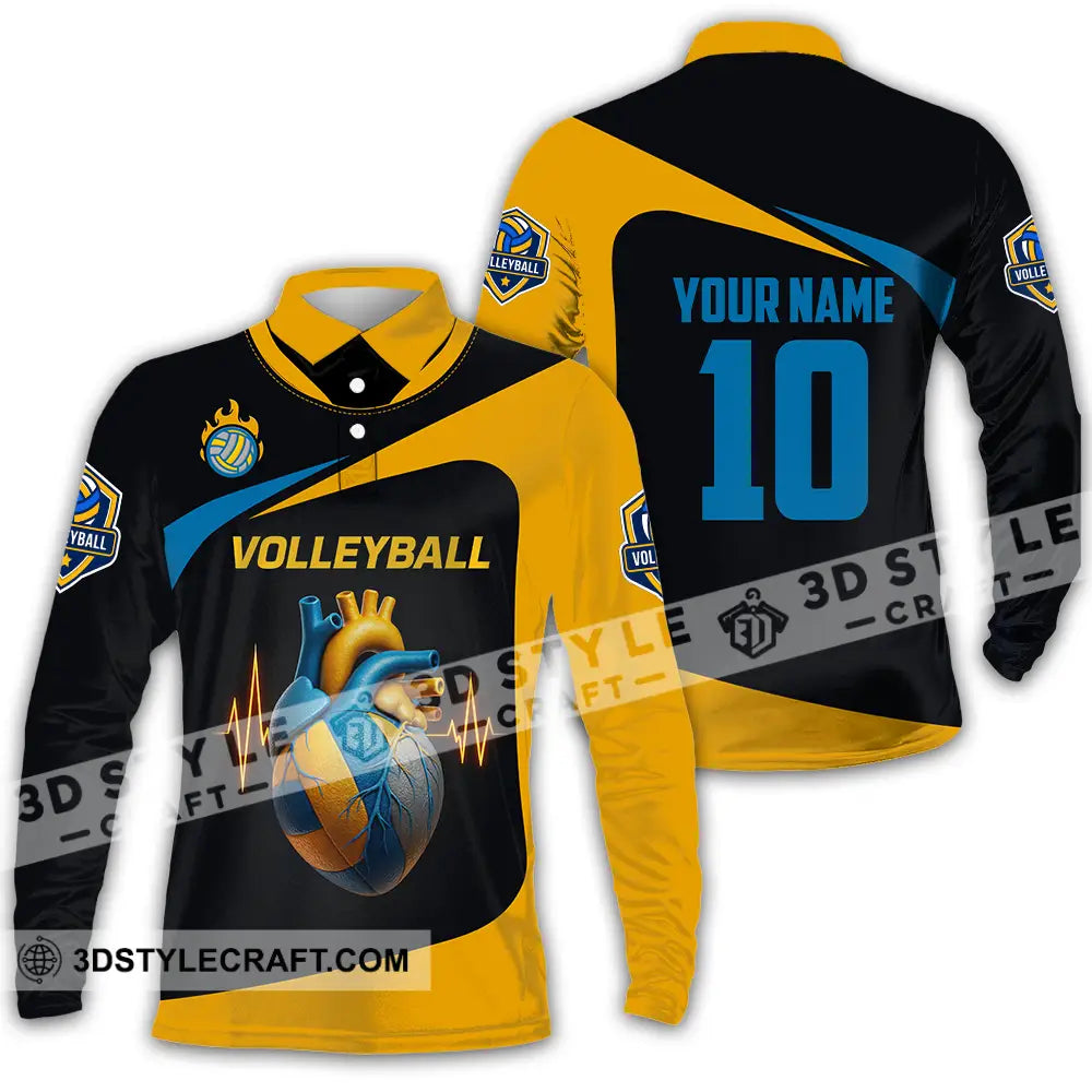 Unisex Shirt - Custom Volleyball Shirt Long Sleeve Polo / S T-shirt
