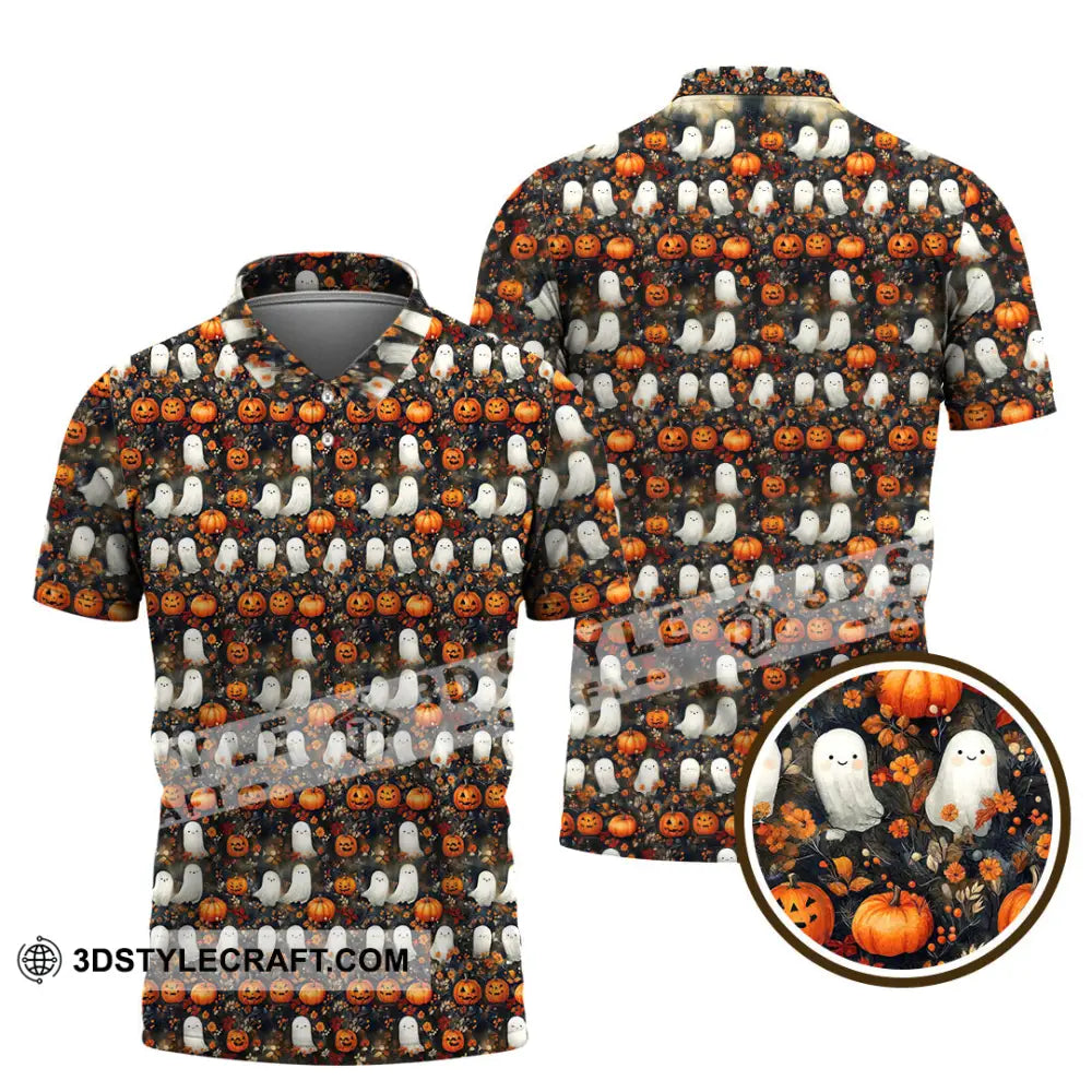 Unisex Shirt Halloween Design Ghost Pumpkin Shirt Polo Shirt / S T shirt