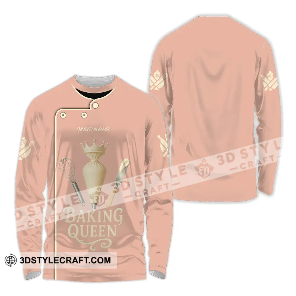 Women Shirt Custom Baking Queen Shirt Long Sleeve Shirt / S T shirt