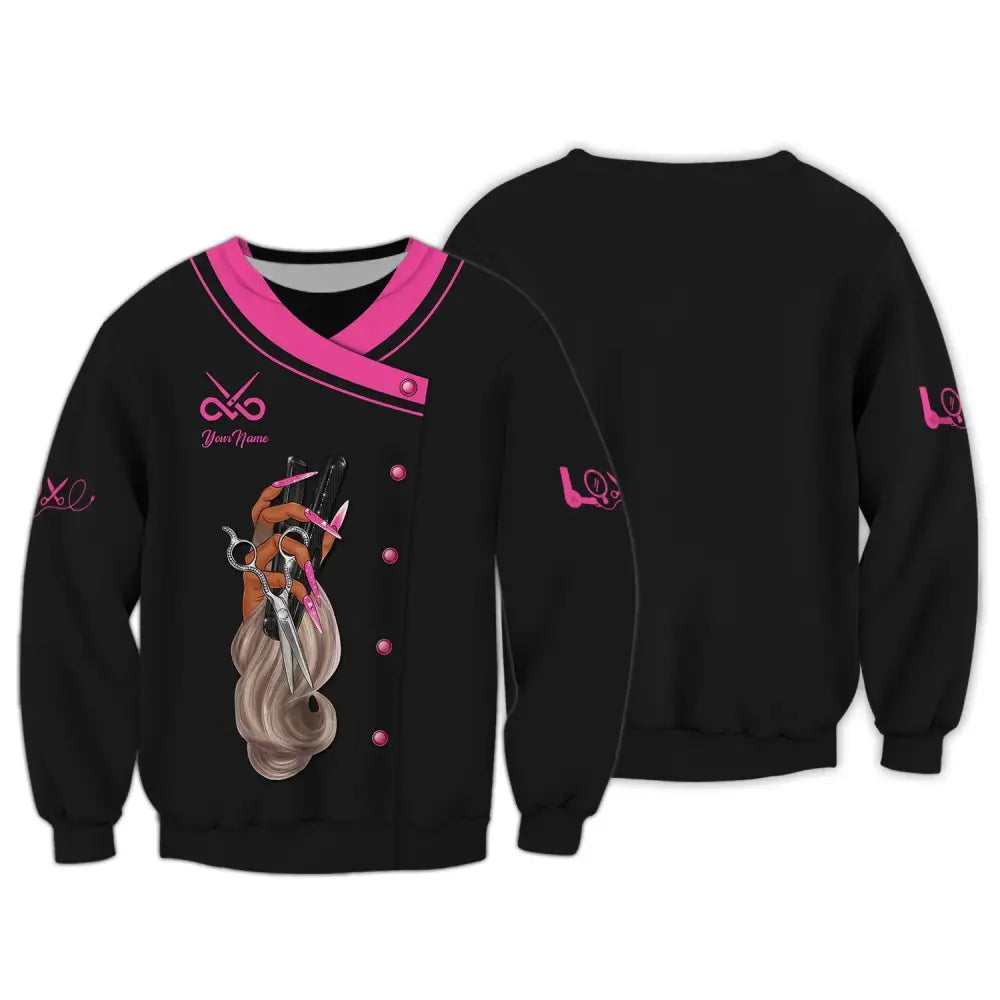 Women Shirt Hair Stylist Hairdresser Hoodie Sportwear Long Sleeve / S T-Shirt