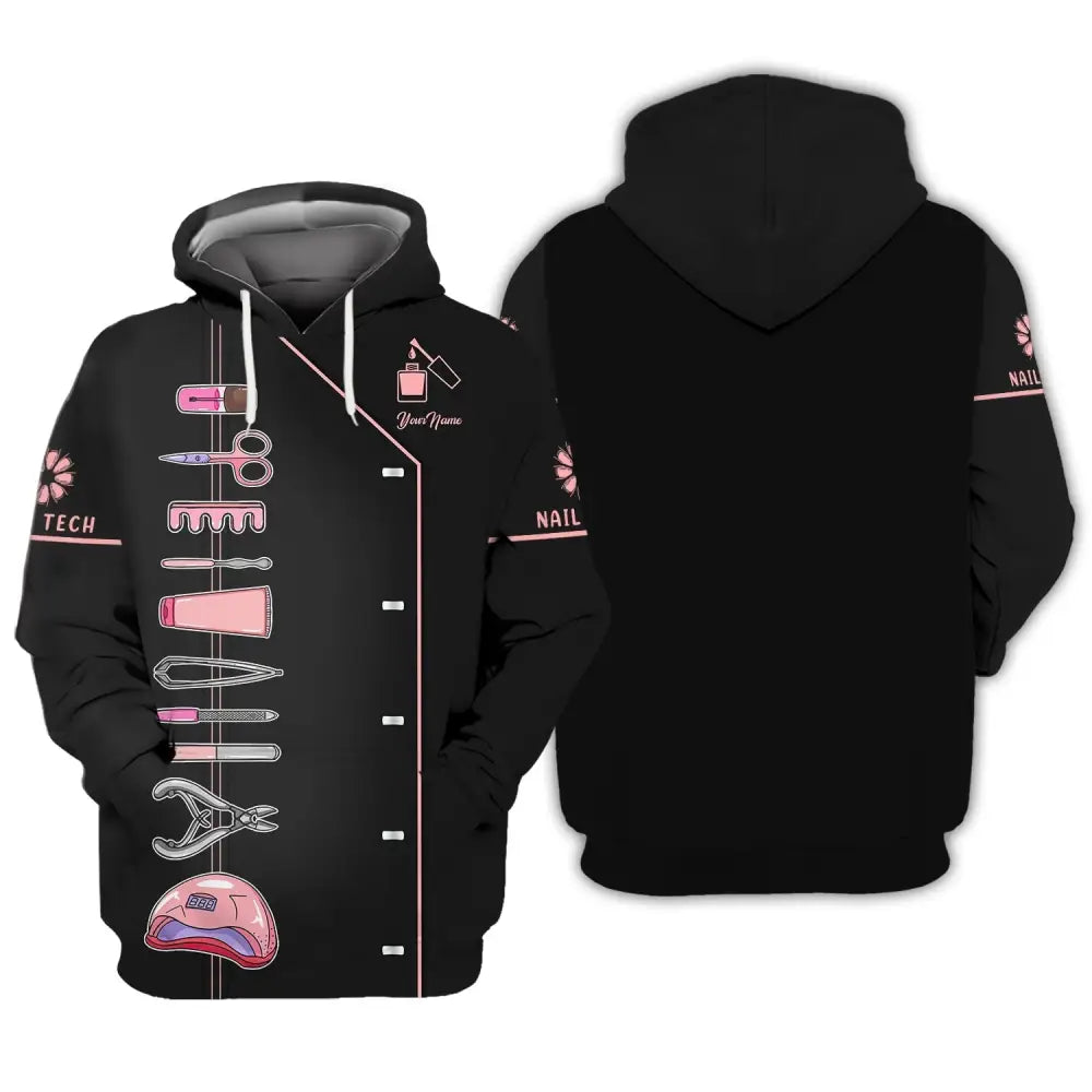 Women Shirt Nail Technician Tech Hoodie Sportwear / S T-Shirt